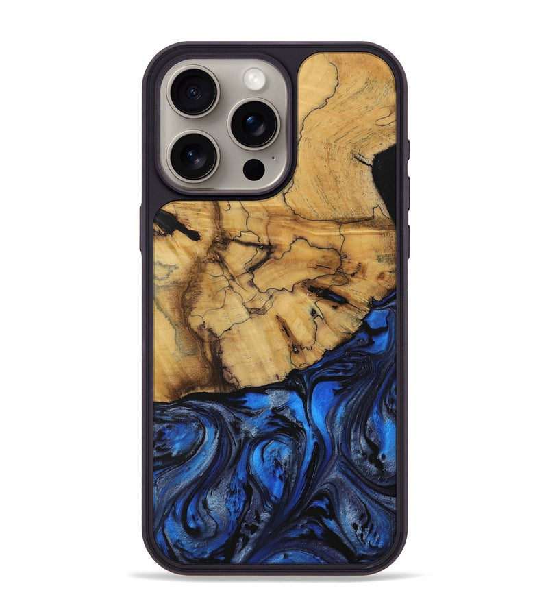 iPhone 15 Pro Max Wood Phone Case - Esta (Blue, 728691)