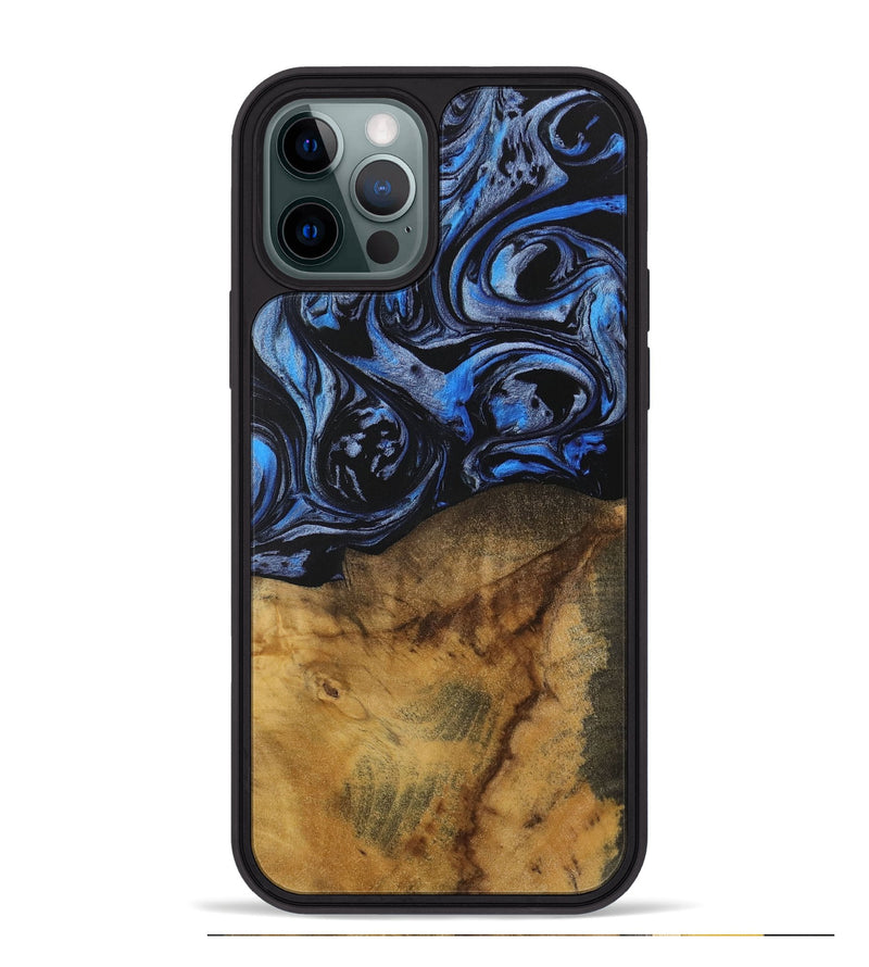 iPhone 12 Pro Max Wood Phone Case - Fati (Blue, 728694)