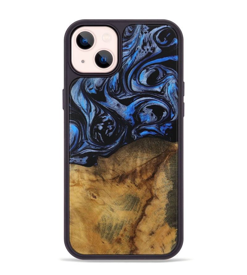 iPhone 14 Plus Wood Phone Case - Fati (Blue, 728694)