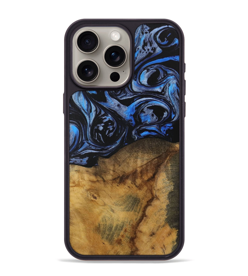 iPhone 15 Pro Max Wood Phone Case - Fati (Blue, 728694)