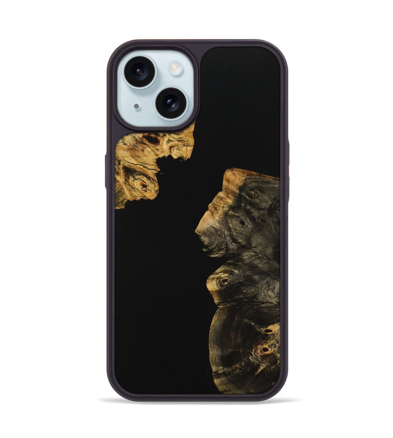 iPhone 15 Wood Phone Case - Juli (Pure Black, 728696)