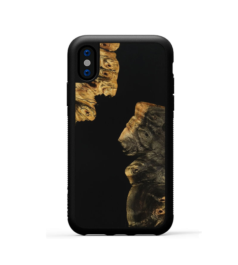 iPhone Xs Wood Phone Case - Juli (Pure Black, 728696)