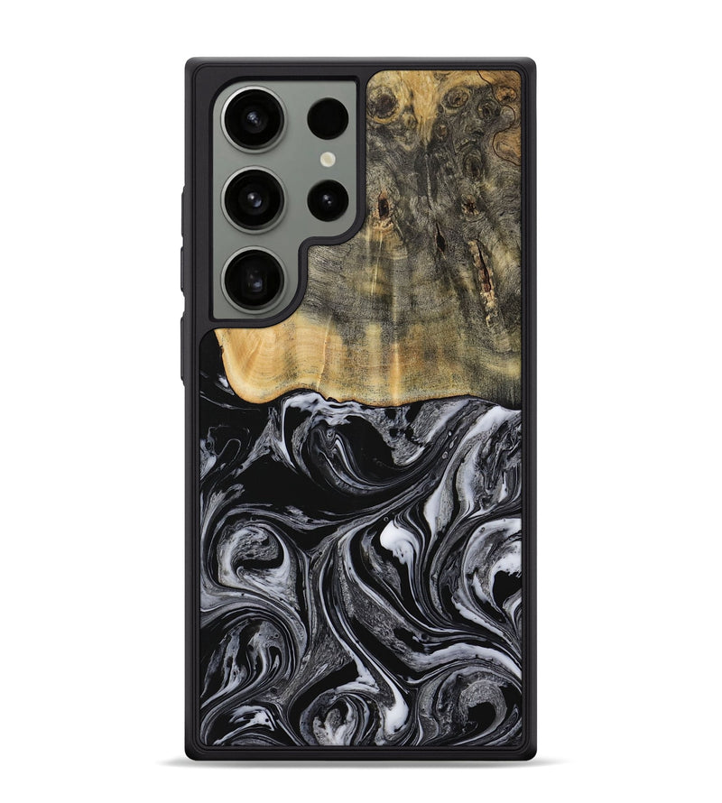 Galaxy S24 Ultra Wood Phone Case - Collier (Black & White, 728789)