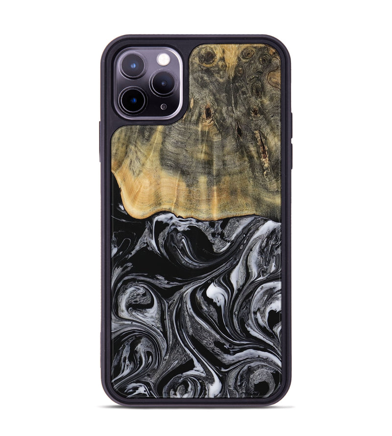 iPhone 11 Pro Max Wood Phone Case - Collier (Black & White, 728789)