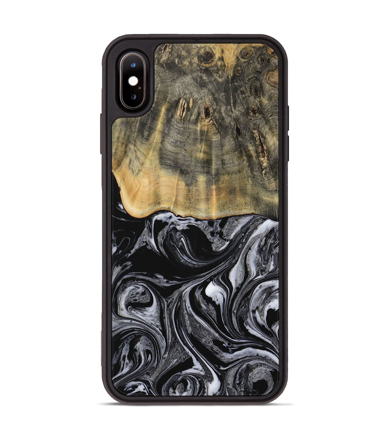 iPhone Xs Max Wood Phone Case - Collier (Black & White, 728789)