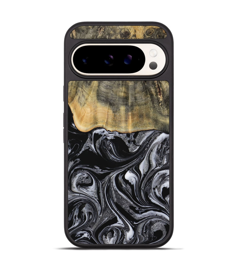 Pixel 9 Pro Wood Phone Case - Collier (Black & White, 728789)