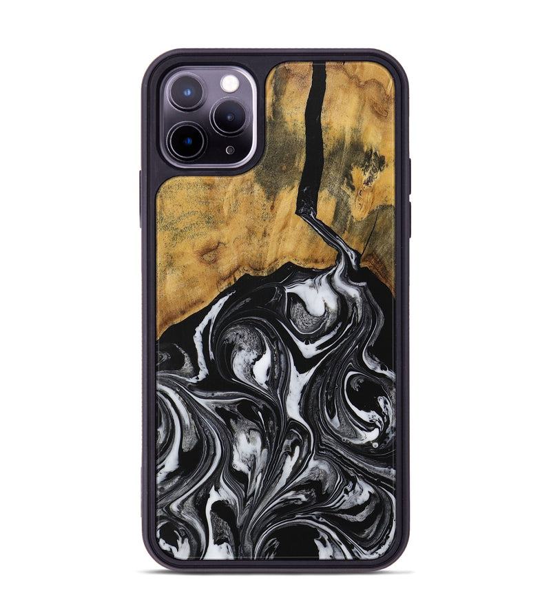 iPhone 11 Pro Max Wood Phone Case - Angelia (Black & White, 728795)