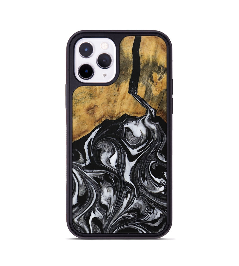 iPhone 11 Pro Wood Phone Case - Angelia (Black & White, 728795)