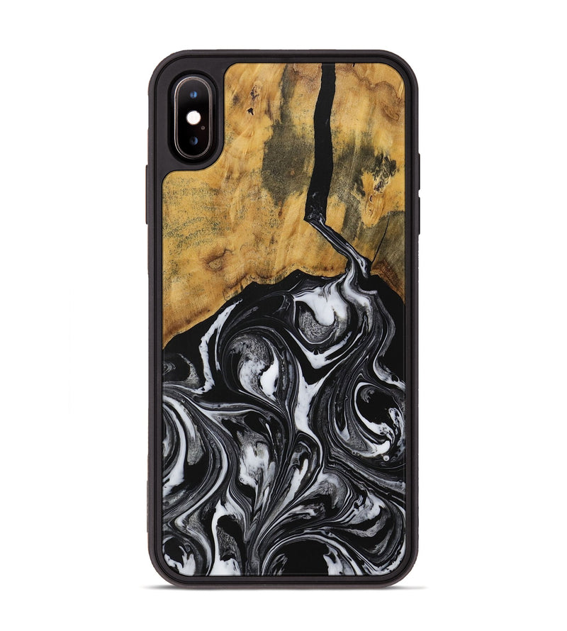 iPhone Xs Max Wood Phone Case - Angelia (Black & White, 728795)