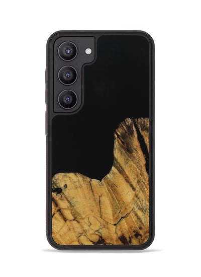 Galaxy S23 Wood Phone Case - Paisley (Pure Black, 728800)