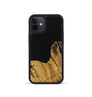 iPhone 12 mini Wood Phone Case - Paisley (Pure Black, 728800)