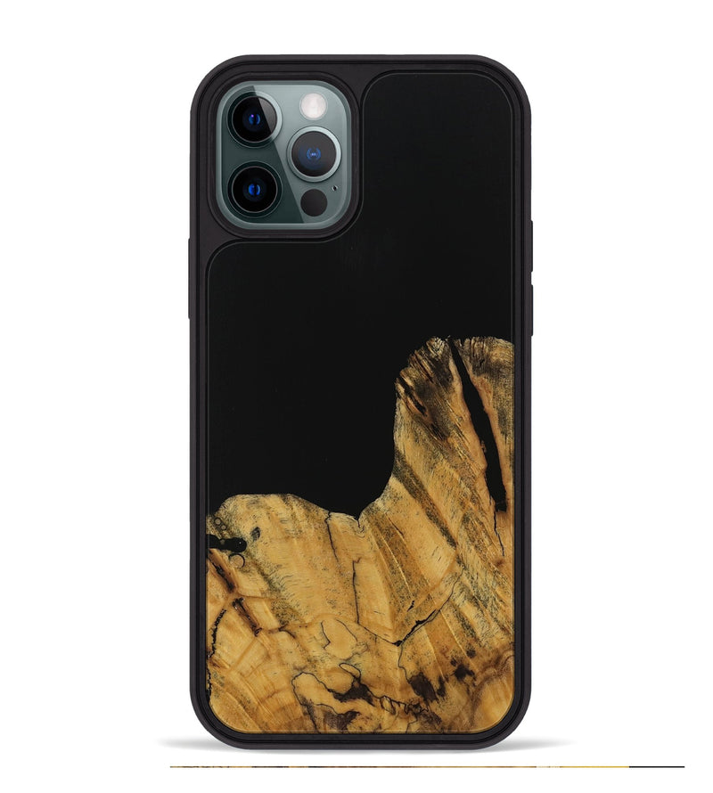 iPhone 12 Pro Max Wood Phone Case - Paisley (Pure Black, 728800)