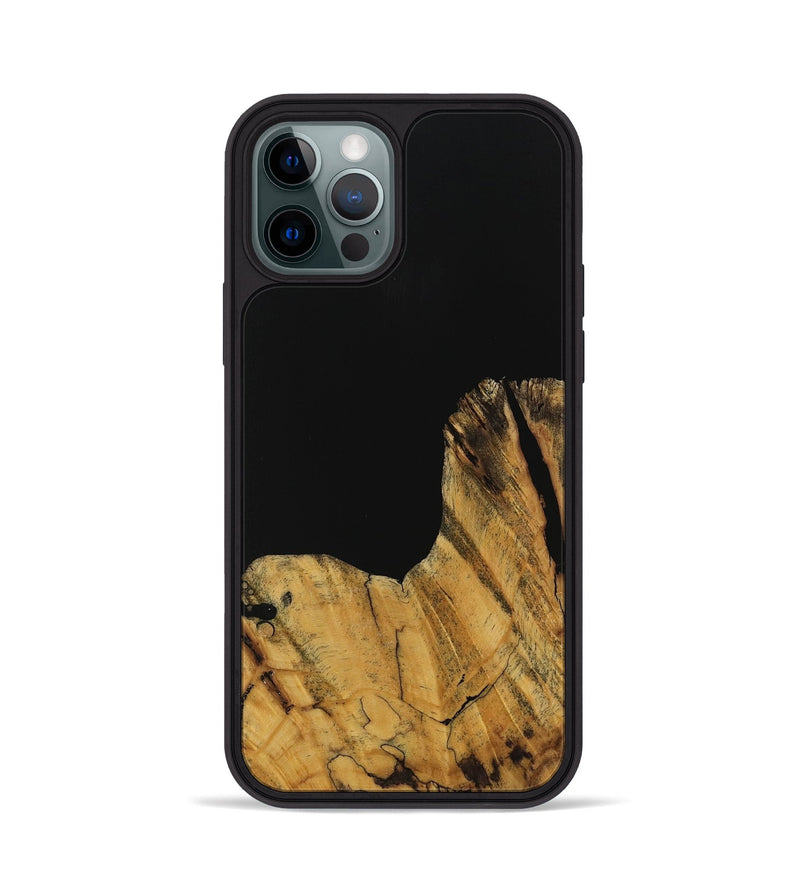 iPhone 12 Pro Wood Phone Case - Paisley (Pure Black, 728800)