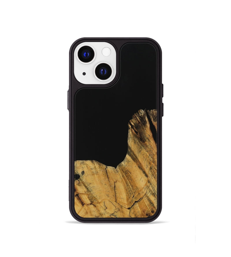 iPhone 13 mini Wood Phone Case - Paisley (Pure Black, 728800)