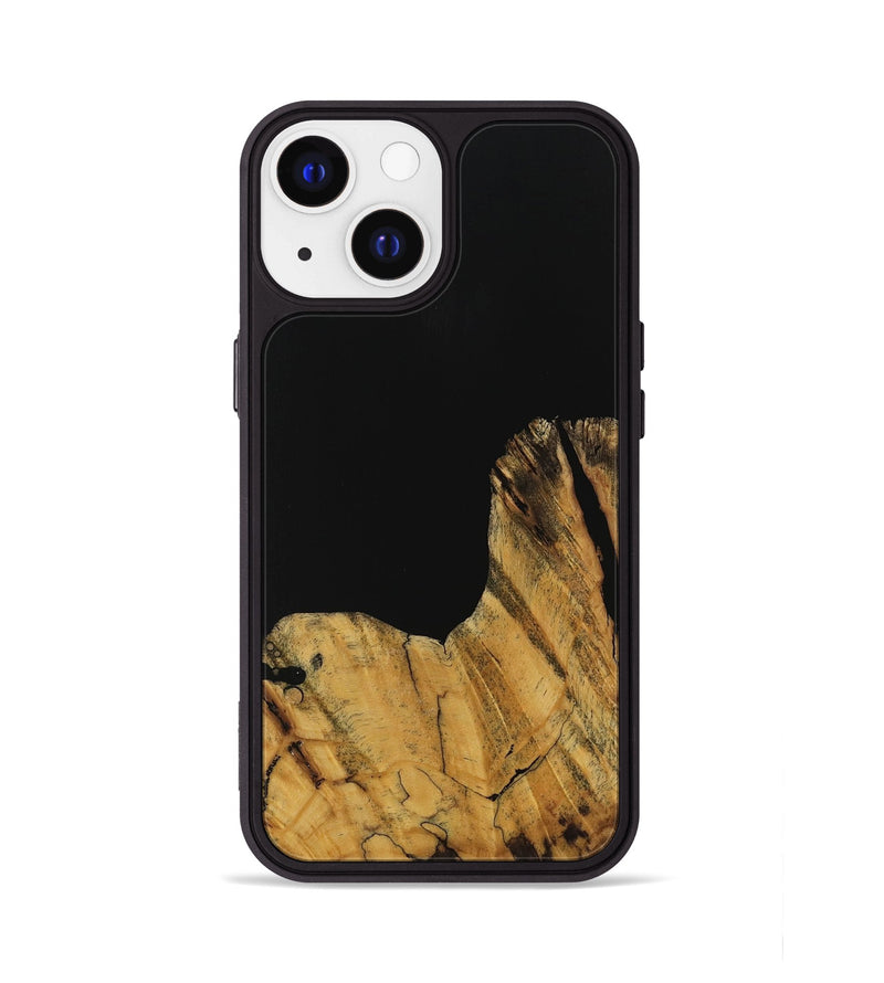 iPhone 13 Wood Phone Case - Paisley (Pure Black, 728800)