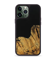 iPhone 13 Pro Max Wood Phone Case - Paisley (Pure Black, 728800)