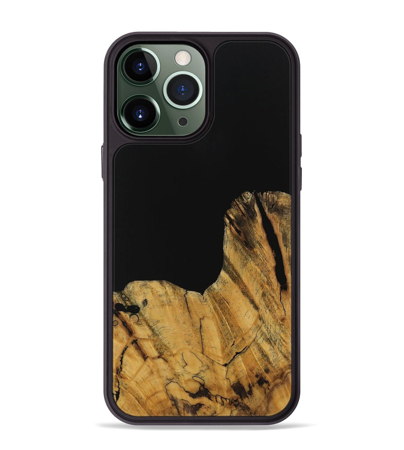 iPhone 13 Pro Max Wood Phone Case - Paisley (Pure Black, 728800)