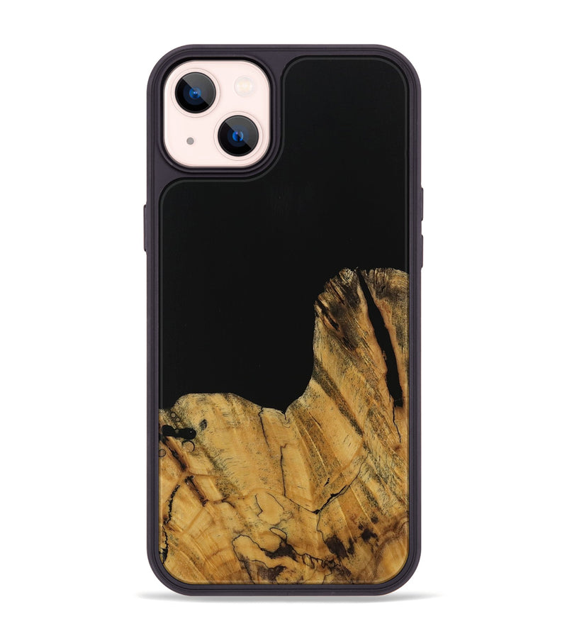 iPhone 14 Plus Wood Phone Case - Paisley (Pure Black, 728800)