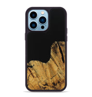 iPhone 14 Pro Max Wood Phone Case - Paisley (Pure Black, 728800)