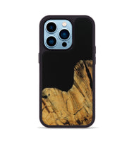 iPhone 14 Pro Wood Phone Case - Paisley (Pure Black, 728800)