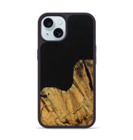 iPhone 15 Wood Phone Case - Paisley (Pure Black, 728800)