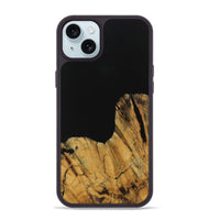 iPhone 15 Plus Wood Phone Case - Paisley (Pure Black, 728800)