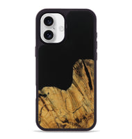 iPhone 16 Plus Wood Phone Case - Paisley (Pure Black, 728800)