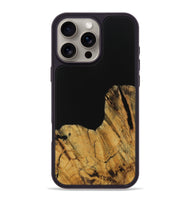 iPhone 16 Pro Max Wood Phone Case - Paisley (Pure Black, 728800)