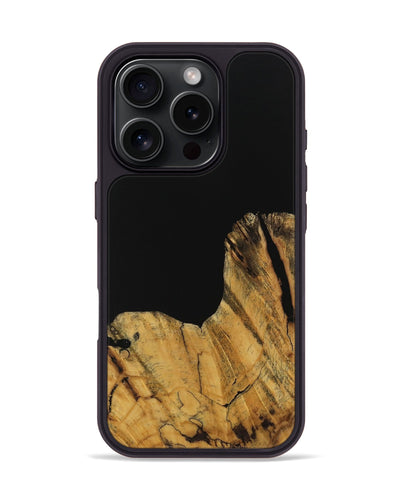 iPhone 16 Pro Wood Phone Case - Paisley (Pure Black, 728800)