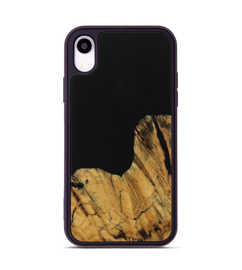 iPhone Xr Wood Phone Case - Paisley (Pure Black, 728800)