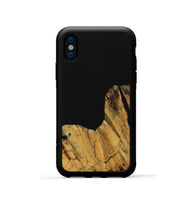 iPhone Xs Wood Phone Case - Paisley (Pure Black, 728800)