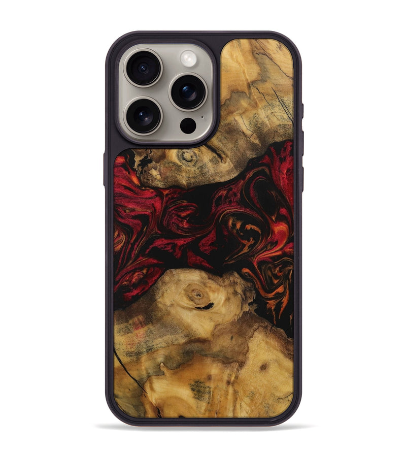 iPhone 15 Pro Max Wood Phone Case - Hildagard (Red, 728821)