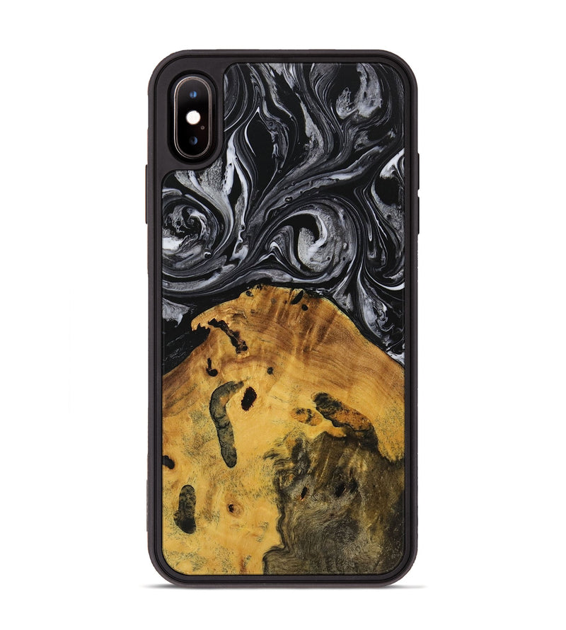 iPhone Xs Max Wood Phone Case - Shaine (Black & White, 728826)