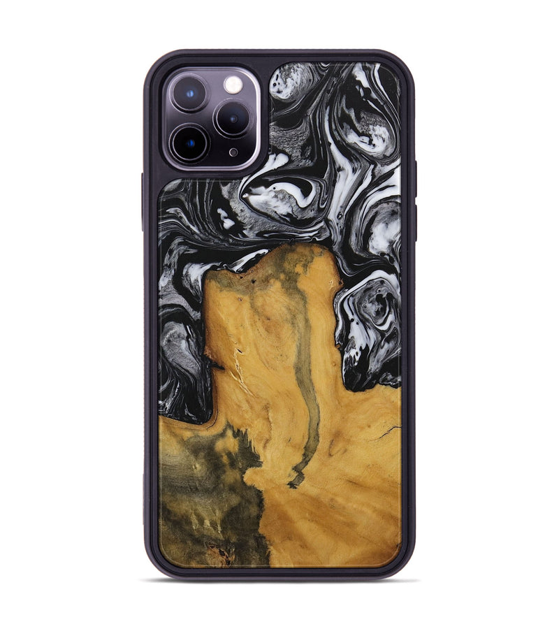 iPhone 11 Pro Max Wood Phone Case - Laurence (Black & White, 728829)