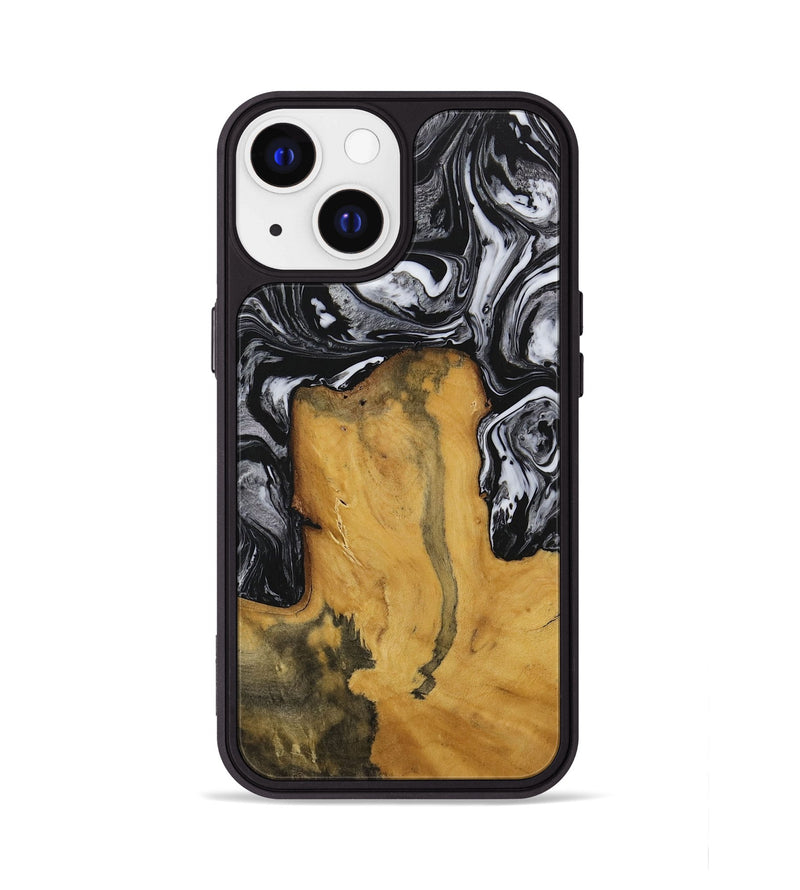 iPhone 13 Wood Phone Case - Laurence (Black & White, 728829)