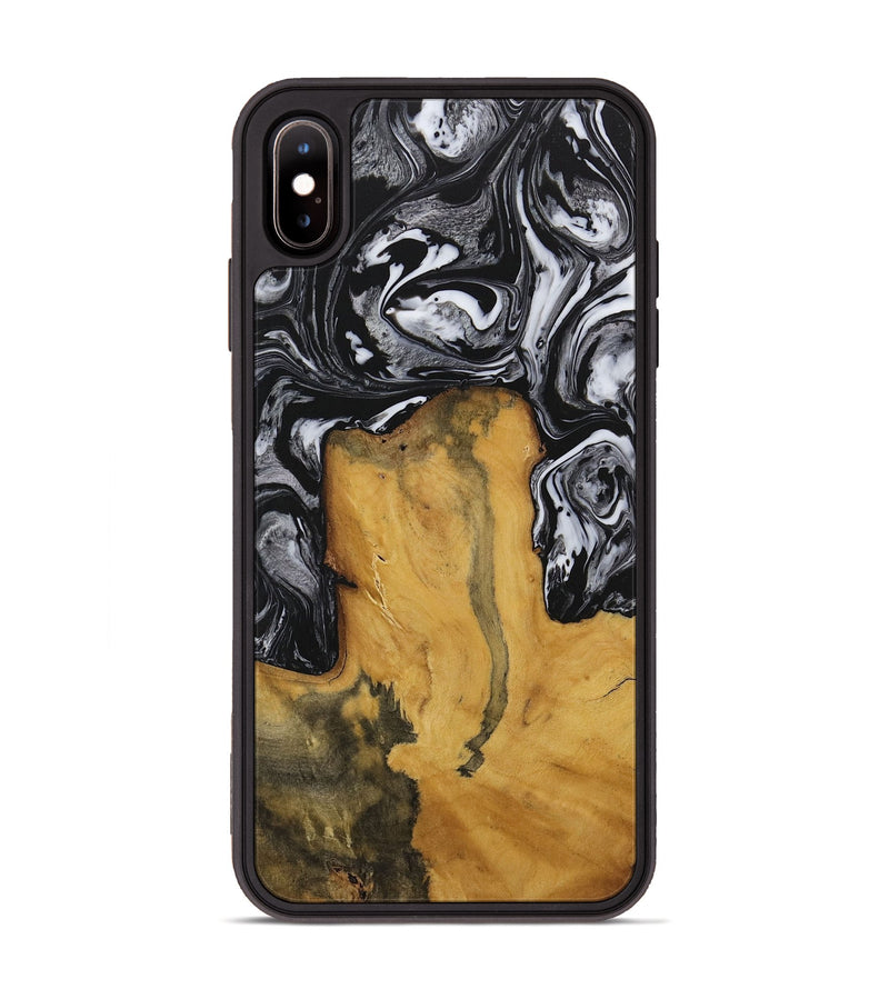 iPhone Xs Max Wood Phone Case - Laurence (Black & White, 728829)