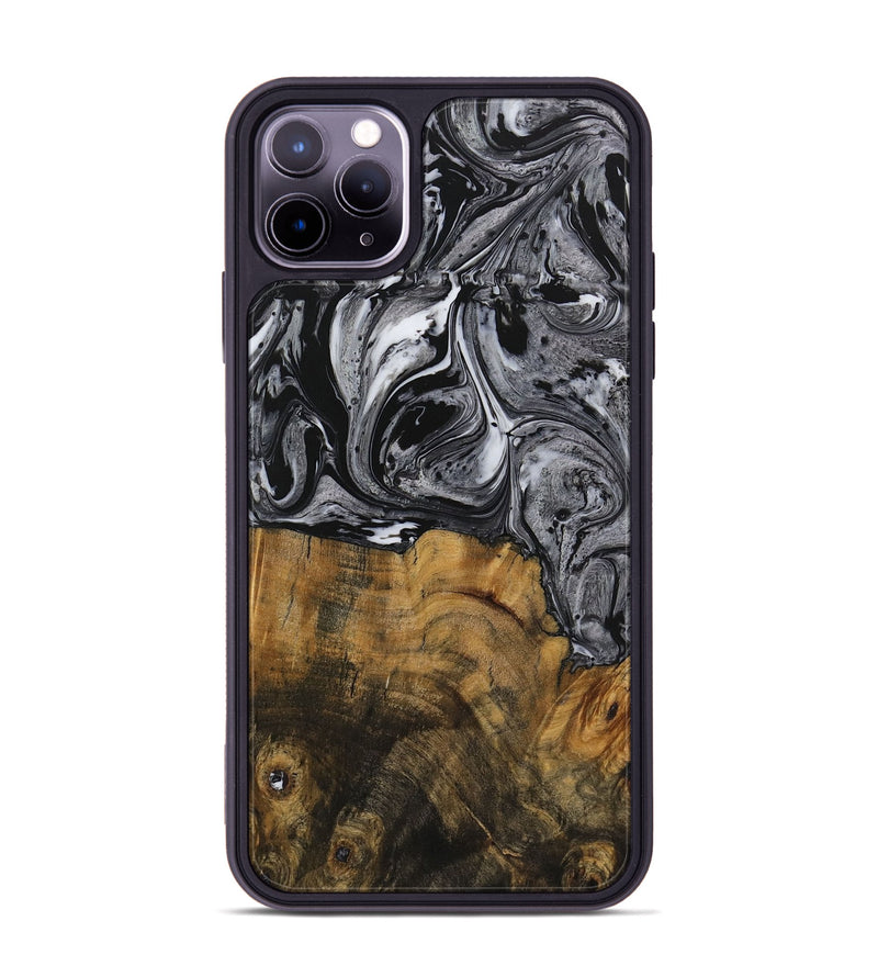 iPhone 11 Pro Max Wood Phone Case - Myno (Black & White, 728830)