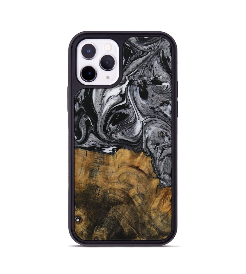 iPhone 11 Pro Wood Phone Case - Myno (Black & White, 728830)