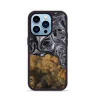 iPhone 14 Pro Wood Phone Case - Myno (Black & White, 728830)