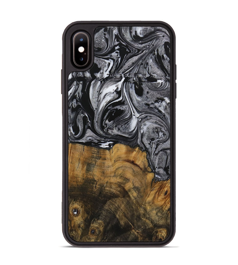 iPhone Xs Max Wood Phone Case - Myno (Black & White, 728830)