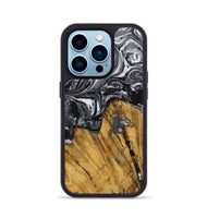 iPhone 14 Pro Wood Phone Case - Rhody (Black & White, 728833)