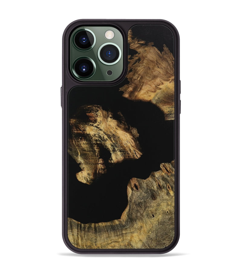 iPhone 13 Pro Max Wood Phone Case - Liping (Pure Black, 728834)