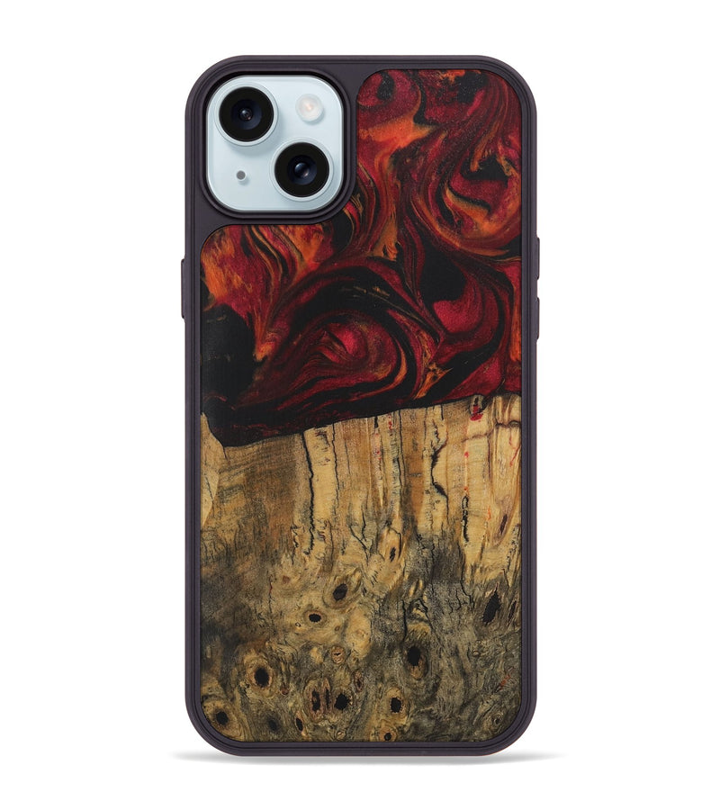 iPhone 15 Plus Wood Phone Case - Nessa (Red, 728842)