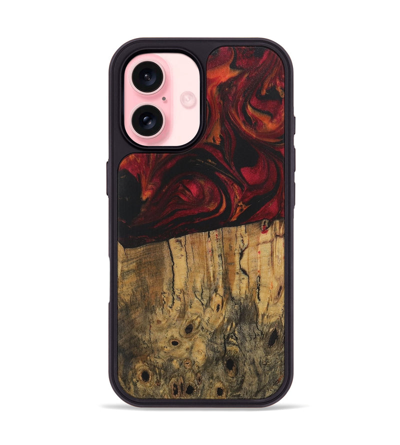 iPhone 16 Wood Phone Case - Nessa (Red, 728842)