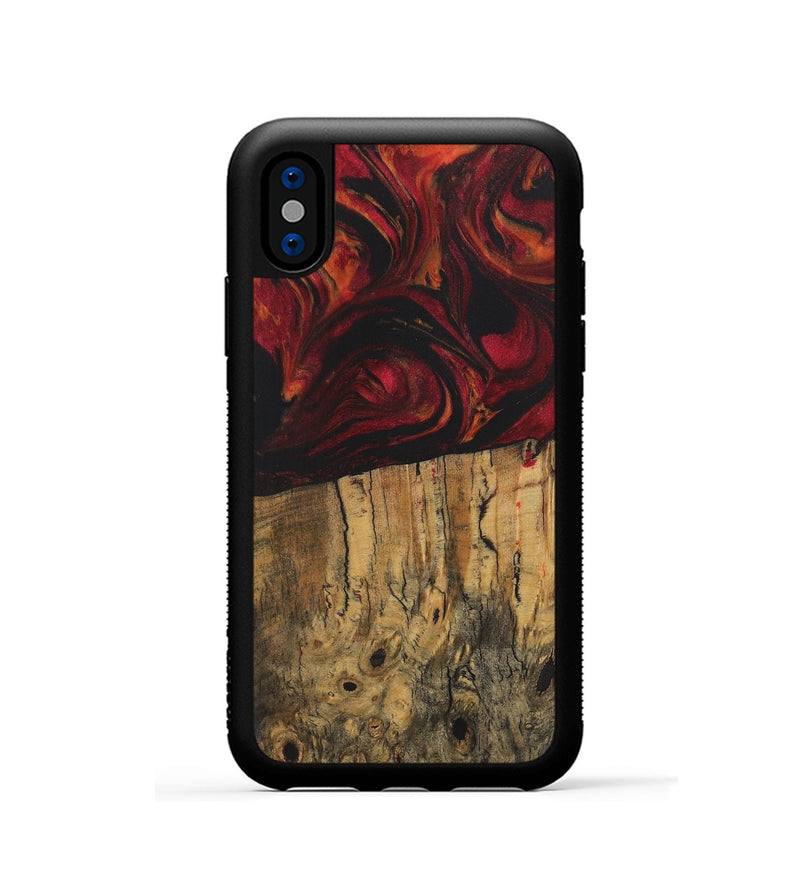 iPhone Xs Wood Phone Case - Nessa (Red, 728842)