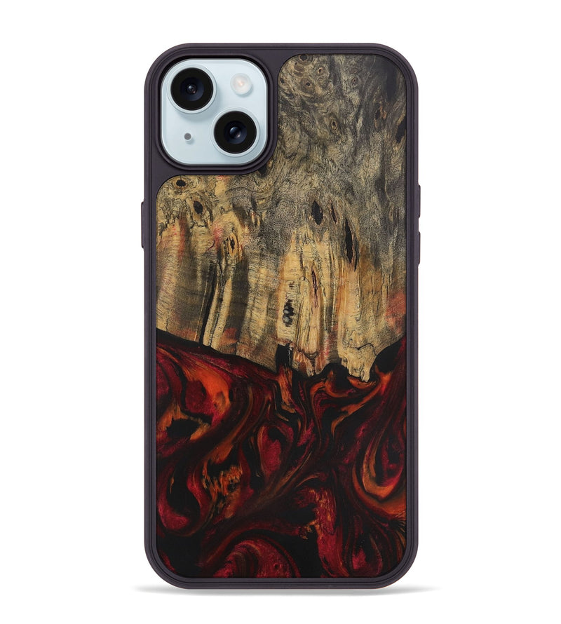 iPhone 15 Plus Wood Phone Case - Binh (Red, 728845)