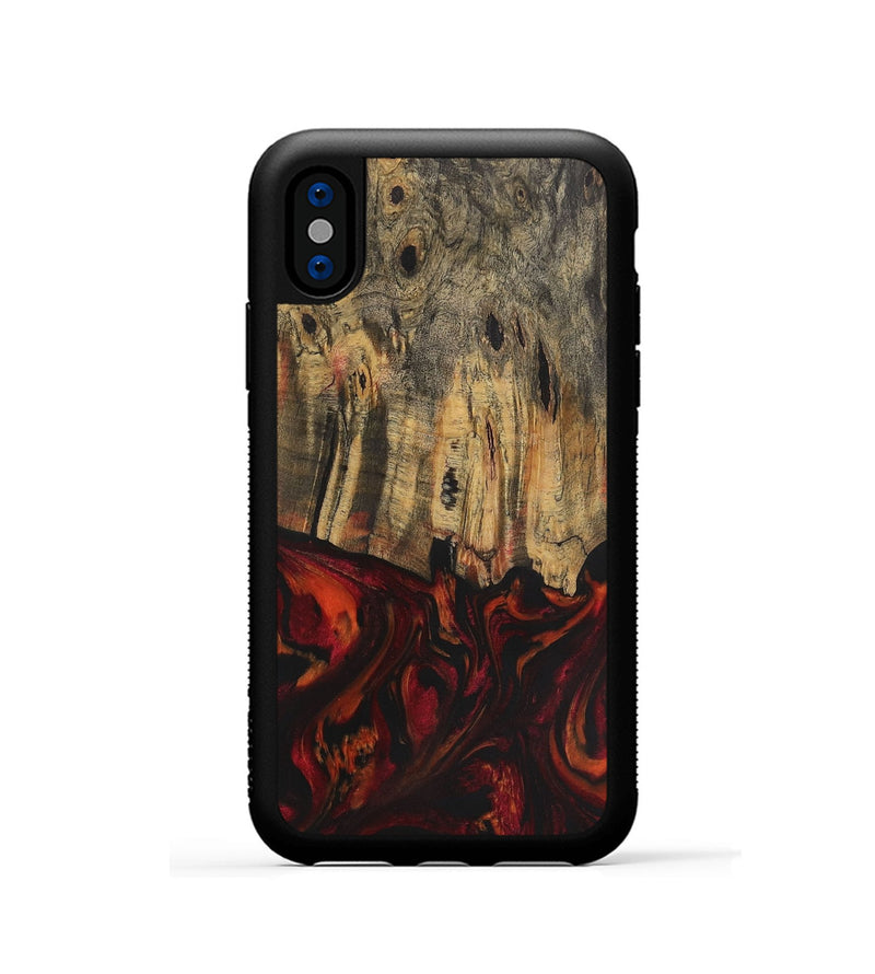 iPhone Xs Wood Phone Case - Binh (Red, 728845)