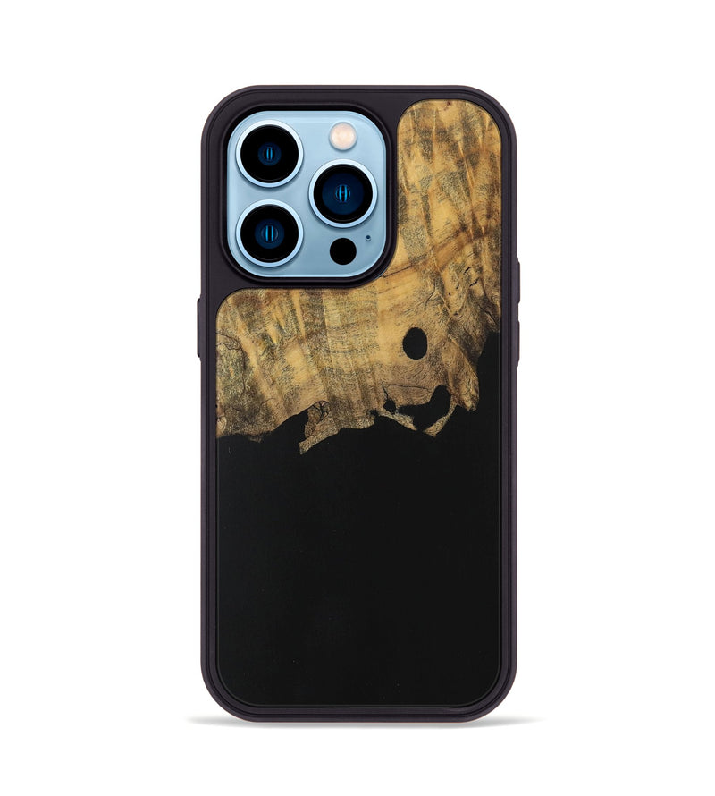 iPhone 14 Pro Wood Phone Case - Atlanta (Pure Black, 728860)