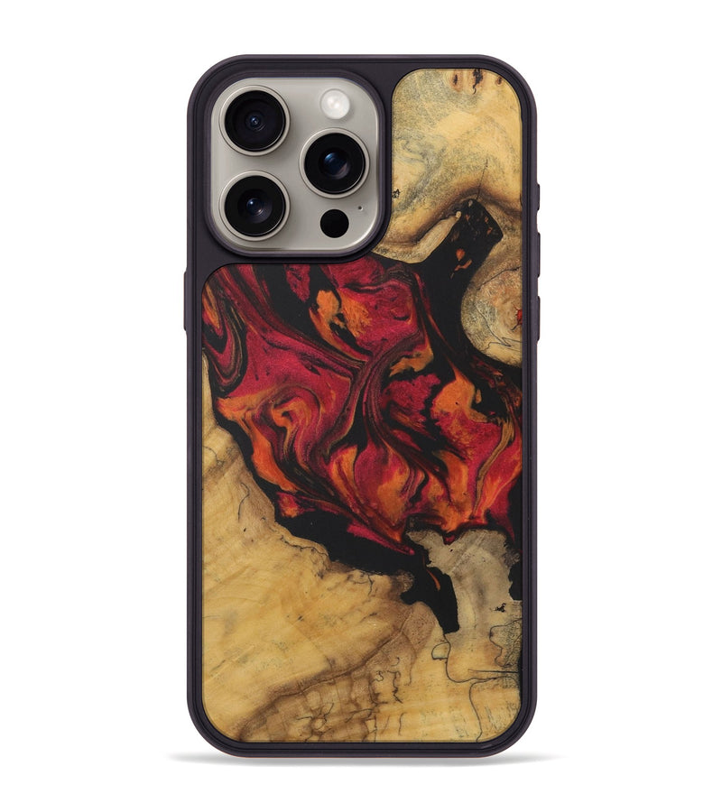 iPhone 15 Pro Max Wood Phone Case - Ginger (Red, 728865)