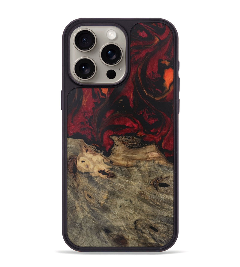 iPhone 15 Pro Max Wood Phone Case - Ross (Red, 728867)